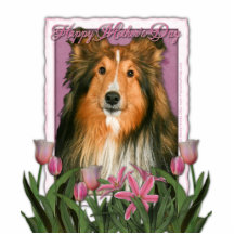 Mothers Day - Pink Tulips - Sheltie Acrylic Cut Out