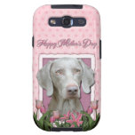 Mothers Day - Pink Tulips - Weimaraner - Gold Eyes