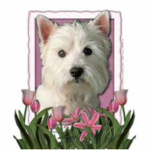Mothers Day - Pink Tulips - West Highland Terrier Photo Cutouts