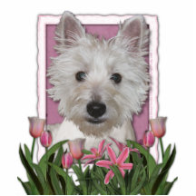 Mothers Day - Pink Tulips - Westie Photo Cutouts