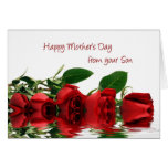 Mother's Day Son Red Roses Greeting Cards