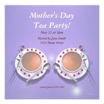 Mothers Day Tea Party Custom Invitations