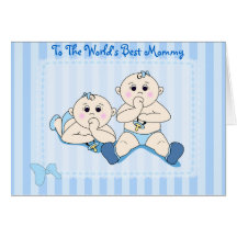 Mother's Day - Twin Baby Boys Card