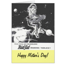 Mother's Day Vintage 1950 Ironing Board Ad Greeting Card
