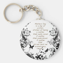 Mother's day wishes black Abusive Key Chains