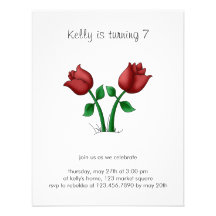 Mother's Flowers · Red Flowers Personalized Announcements