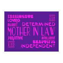 Mothers in Law Birthdays & Weddings : Qualities Gallery Wrapped Canvas