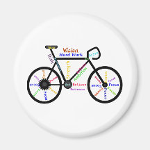Motivational Bike, Cycle, Biking, Sport Words Magnets