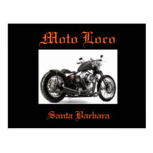 Moto Loco "Harley Davidson Santa Barbara" Postcard