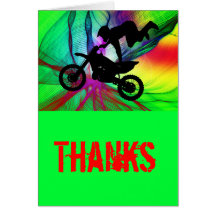 Motocross in Psychedelic Spider Web Cards