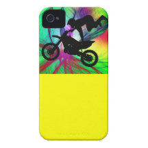 Motocross in Psychedelic Spider Web iPhone 4 Case-Mate Case