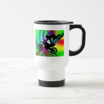 Motocross in Psychedelic Spider Web Mugs