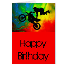 Motocrossing in a Solar Flare Up Greeting Cards