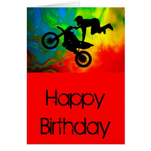 Motocrossing in a Solar Flare Up Greeting Cards