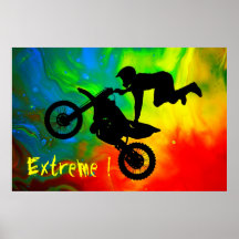 Motocrossing in a Solar Flare Up Posters