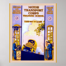 Motor Transport Corps ~ Vintage World War 1 Print