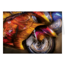 Motorcycle - Flame On Card