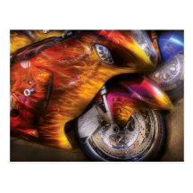 Motorcycle - Flame On Postcard