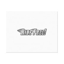 Motorcycle Flames - Ride Free Gallery Wrapped Canvas