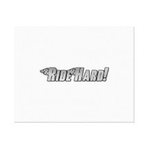 Motorcycle Flames - Ride Hard Stretched Canvas Print