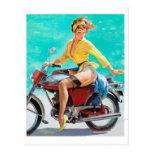 Motorcycle Pin Up Postcards