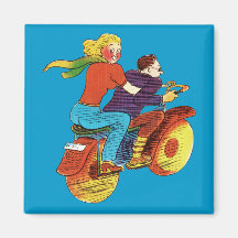 Motorcycle Pin-Up Refrigerator Magnet