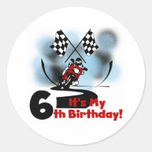 Motorcycle Racing 6th Birthday Sticker