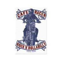 Motorcycle Rockers Stretched Canvas Print