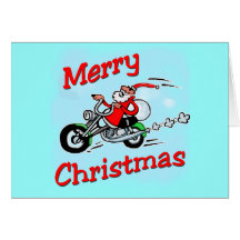 Motorcycle Santa Greeting Card