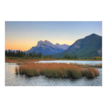 Mount Rundle and Vermilion Lake Sunset Photo