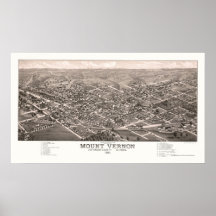 Mount Vernon, IL Panoramic Map - 1881 Poster