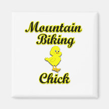 Mountain Biking Chick Refrigerator Magnets