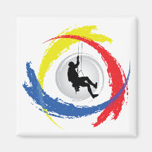 Mountain Climbing Tricolor Emblem Fridge Magnet