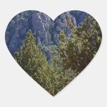 Mountain forest heart stickers
