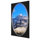 Mountain peak wrapped in clouds - fine art print gallery wrapped canvas