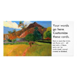 Mountains in Tahiti Gauguin painting warm colourfu Customized Photo Card