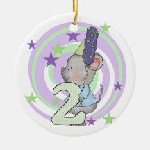 Mouse 2nd Birthday T shirts and Gifts Christmas Tree Ornament
