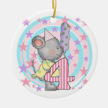 Mouse 4th birthday T-shirts and Gifts Ornament
