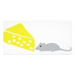 mouse and cheese icon personalised photo card