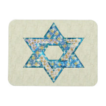 Mouse Drawn Gem Decorated Star Of David Flexible Magnets