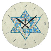 Mouse Drawn Gem Decorated Star Of David Wallclock