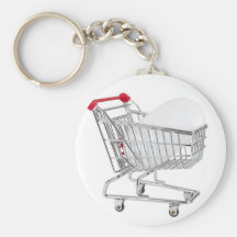 mouse in a shopping trolley key chain