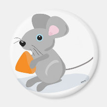MOUSE WITH CHEESE MAGNET