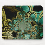 Mousepad Abstract Art Metal Gold Teal Glass 5