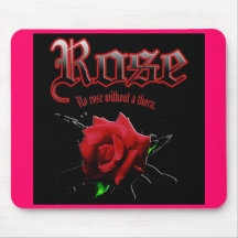 Mousepad Horizontal rose & ink brush