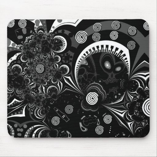Mousepad Modern Art Black White 2