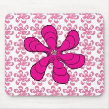 Mousepad Pink Triple Flowers