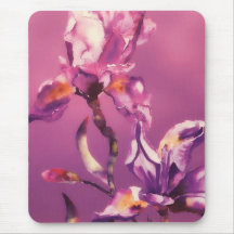 mousepad purple irises watercolor painting