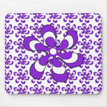 Mousepad Purple Triple Flowers