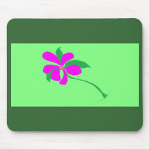 Mousepad with pink flower